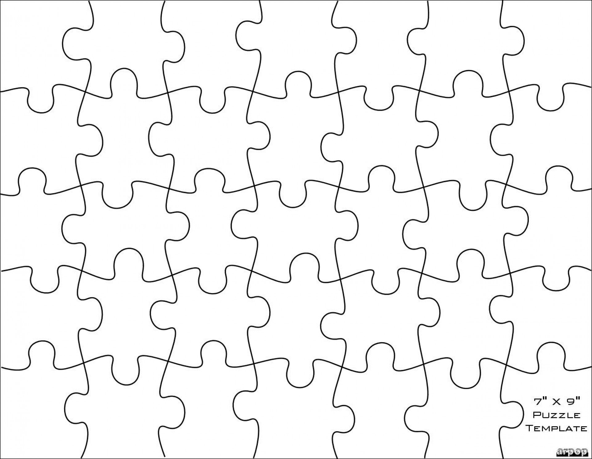 006 Jigsaw Puzzle Blank Template Twenty Pieces Simple Jig Saw - Printable Puzzle Blank