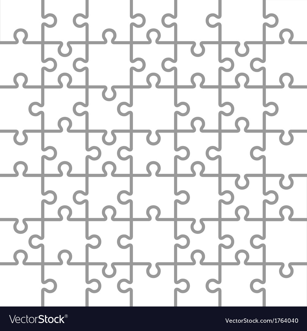 009 Jig Saw Puzzle Template Jigsaw White Blank Parts 7X7 Vector Best - Printable Jigsaw Puzzle Pdf