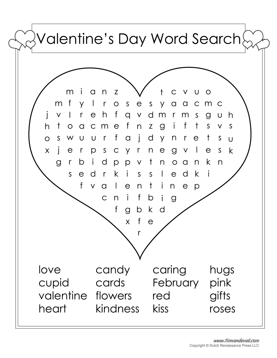 12 Valentine&amp;#039;s Day Word Search | Kittybabylove - Free Printable Valentine Puzzle