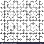 120 White Puzzles Pieces Arranged In A Rectangle Shape. Jigsaw   Print Puzzle From Photo