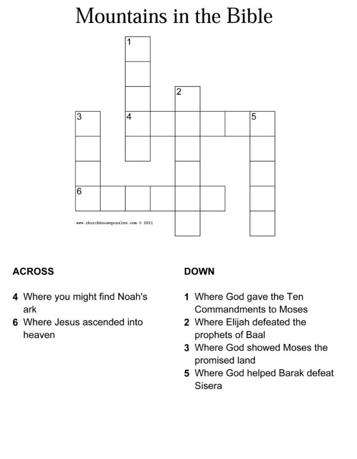 Printable Bible Crossword Puzzles With Scripture References