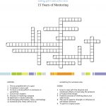 15 Years Of Mentoring | Crossword Puzzle   Kids Now   Printable Conflict Resolution Crossword Puzzle
