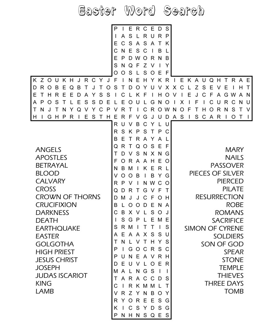 16 Printable Easter Word Search Puzzles | Kittybabylove - Free - Printable Religious Puzzles