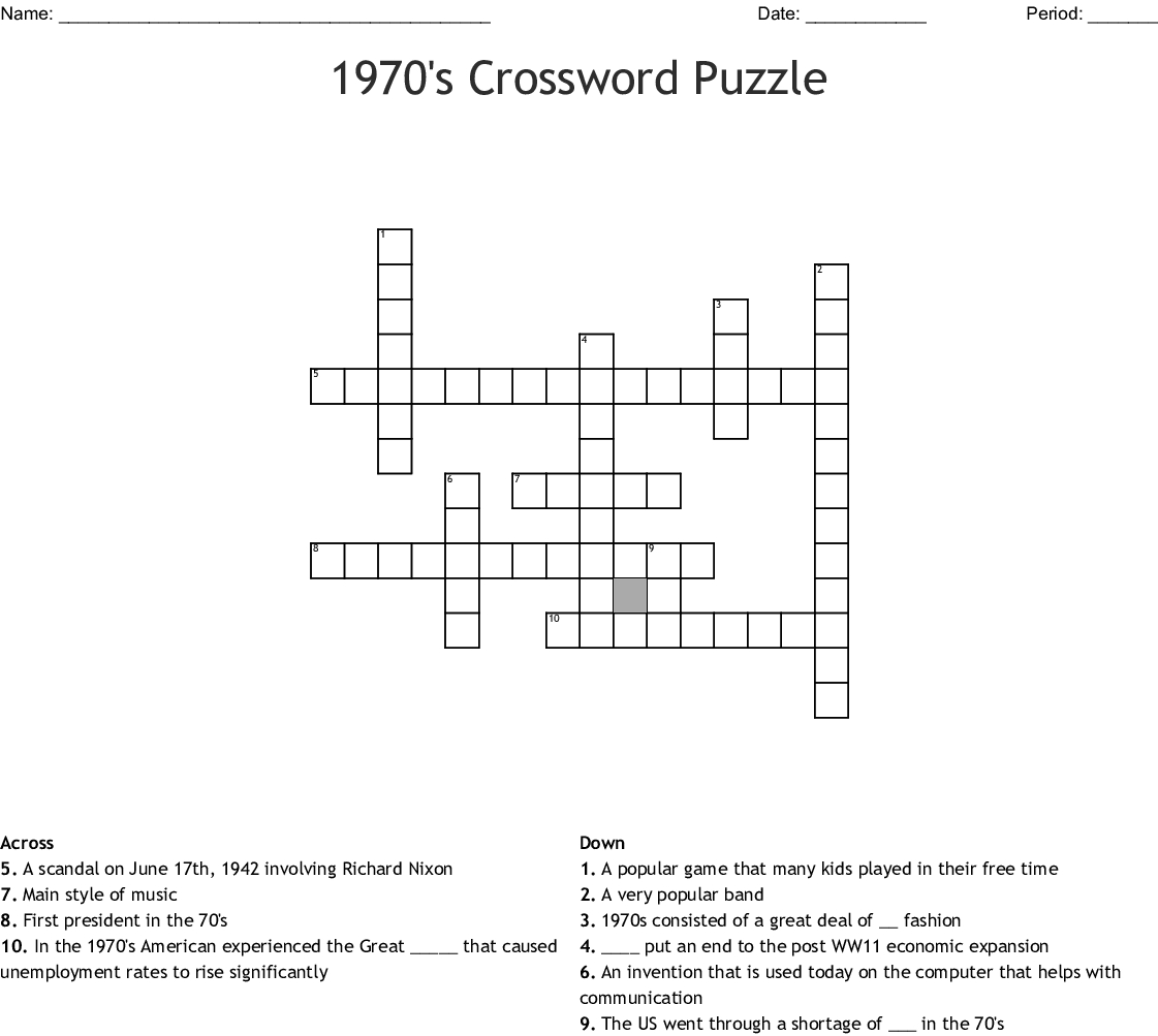 1970&amp;#039;s Crossword Puzzle Crossword - Wordmint - Crossword Puzzles Printable 1980S