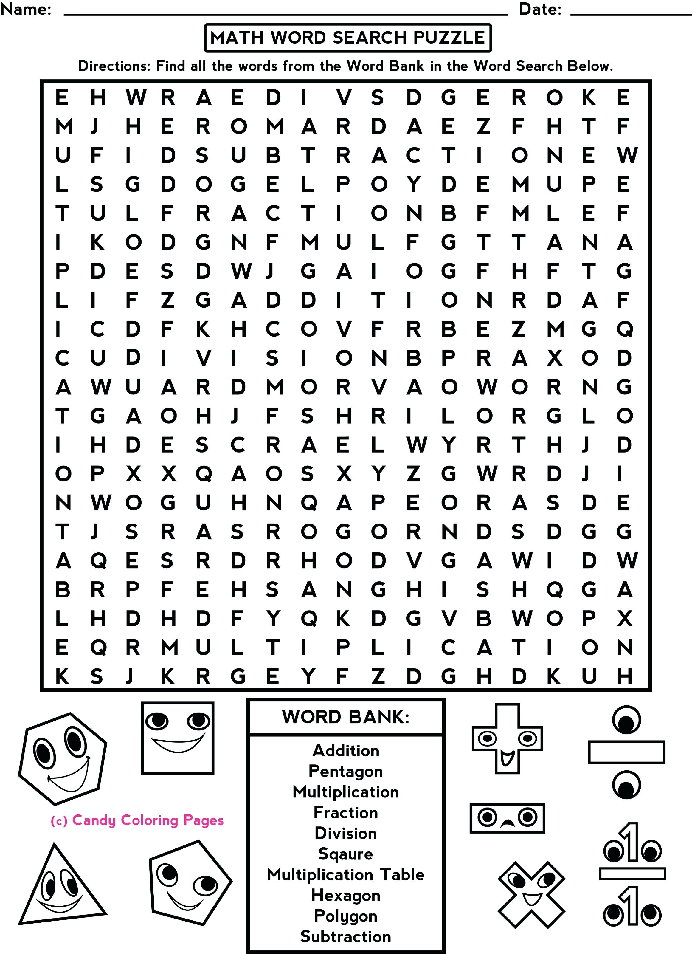 4Th Grade Math Puzzles Fun Worksheets For Middle School Sear On 