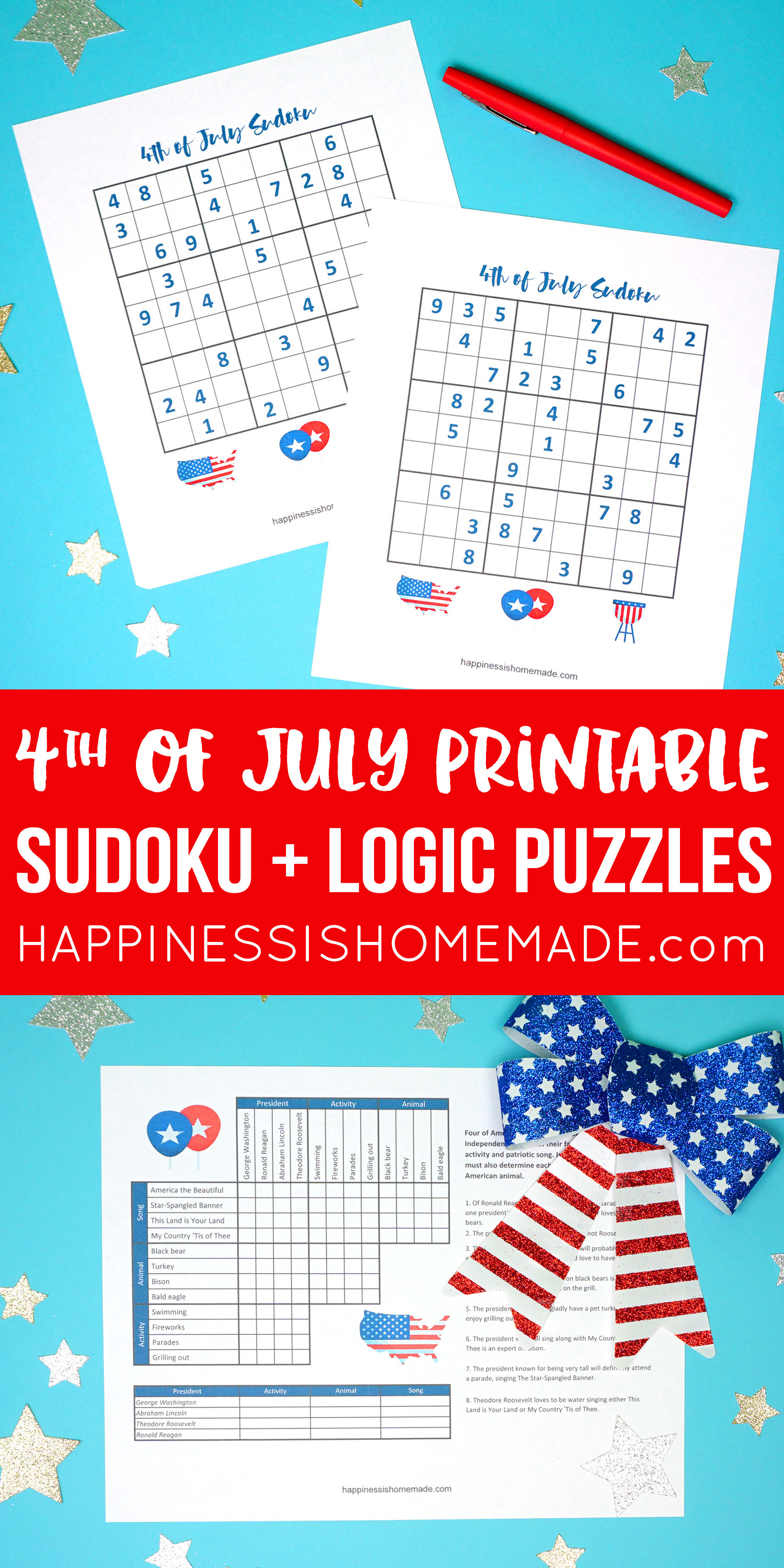 4Th Of July Word Search Printable - Happiness Is Homemade - Printable Office Puzzles