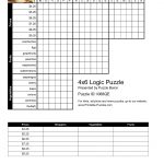4X6 Logic Puzzle   Logic Puzzles   Play Online Or Print  Pages 1   Printable Puzzles Puzzle Baron