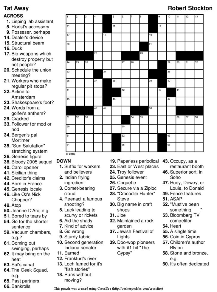 Printable Crosswords And Puzzles