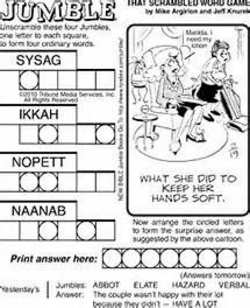 8 Best Jumble Puzzles Images On Pinterest | Crossword Puzzles, Free - Printable Jumble Crosswords