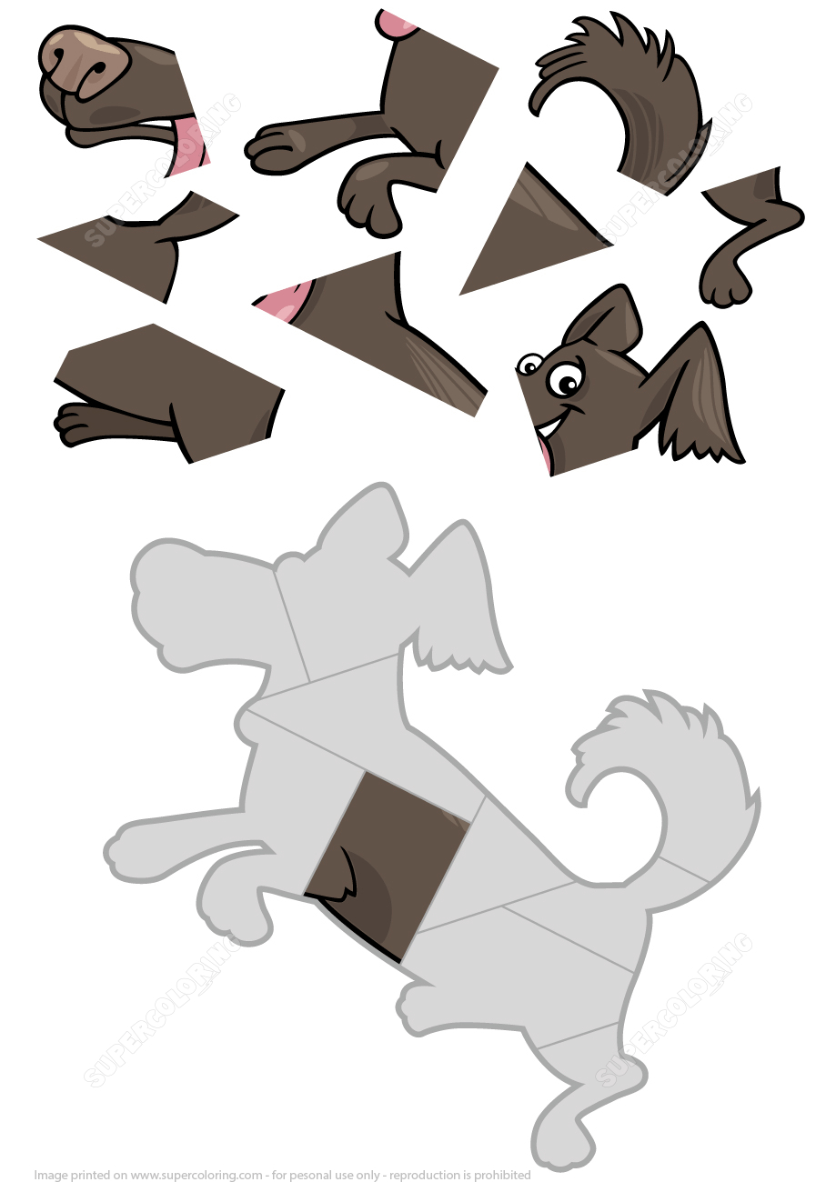 9 Piece Jigsaw Puzzle With A Cute Dog Pet | Free Printable Puzzle Games - Printable Dog Puzzles