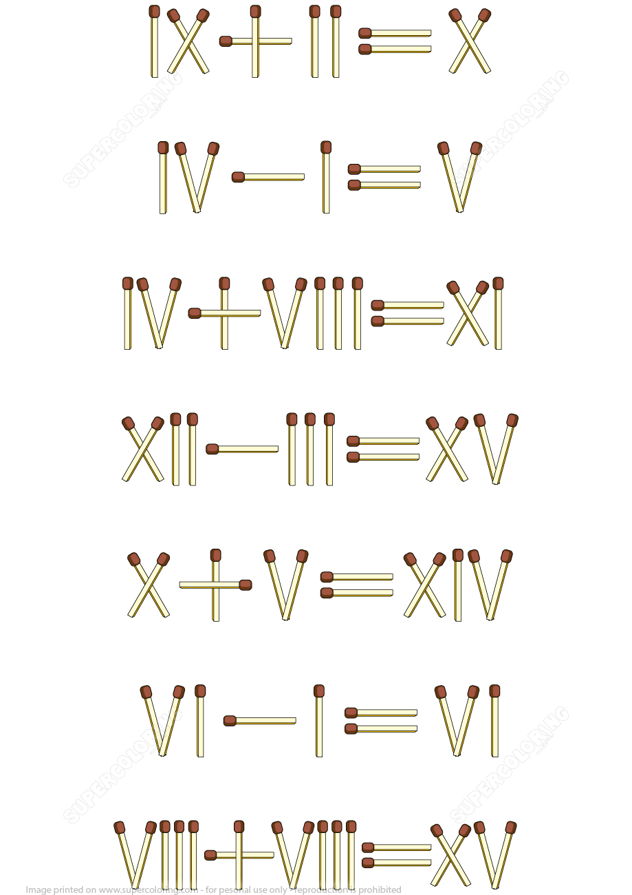 Add One Matchstick Visual Math Puzzle | Free Printable Puzzle Games - Printable Matchstick Puzzles