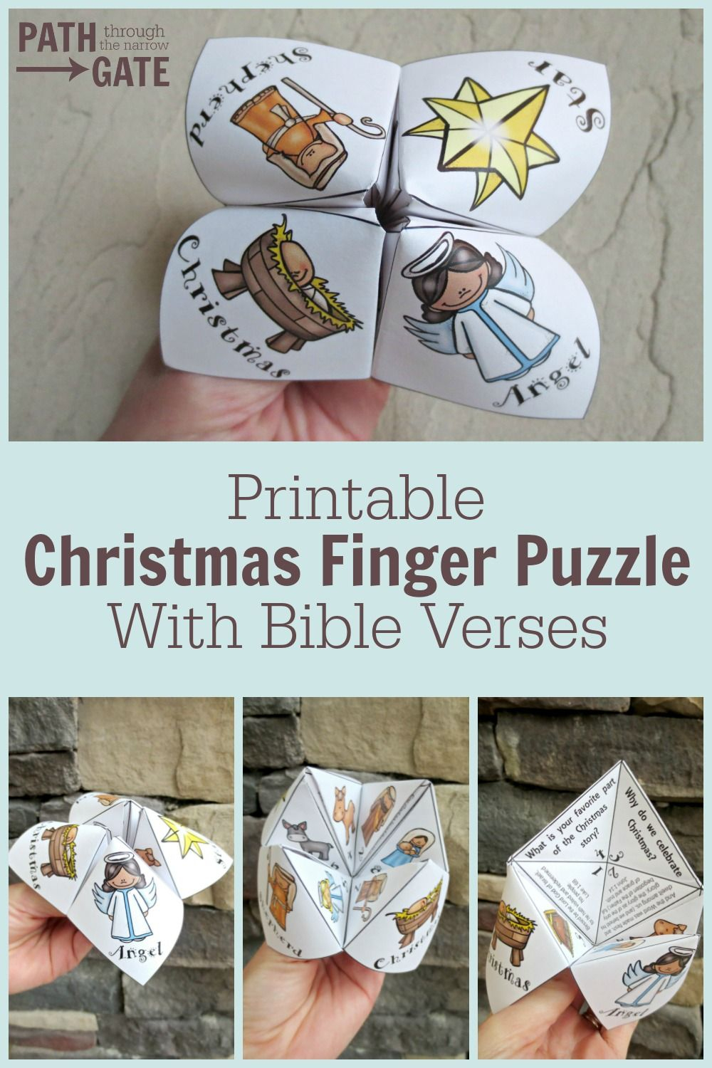 Adorable Printable Christmas Finger Puzzle With Bible Verses - These - Printable Origami Puzzle