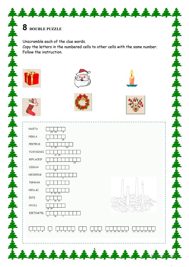 Advent Calendar - Christmas Activities Worksheet - Free Esl - Printable Advent Puzzle