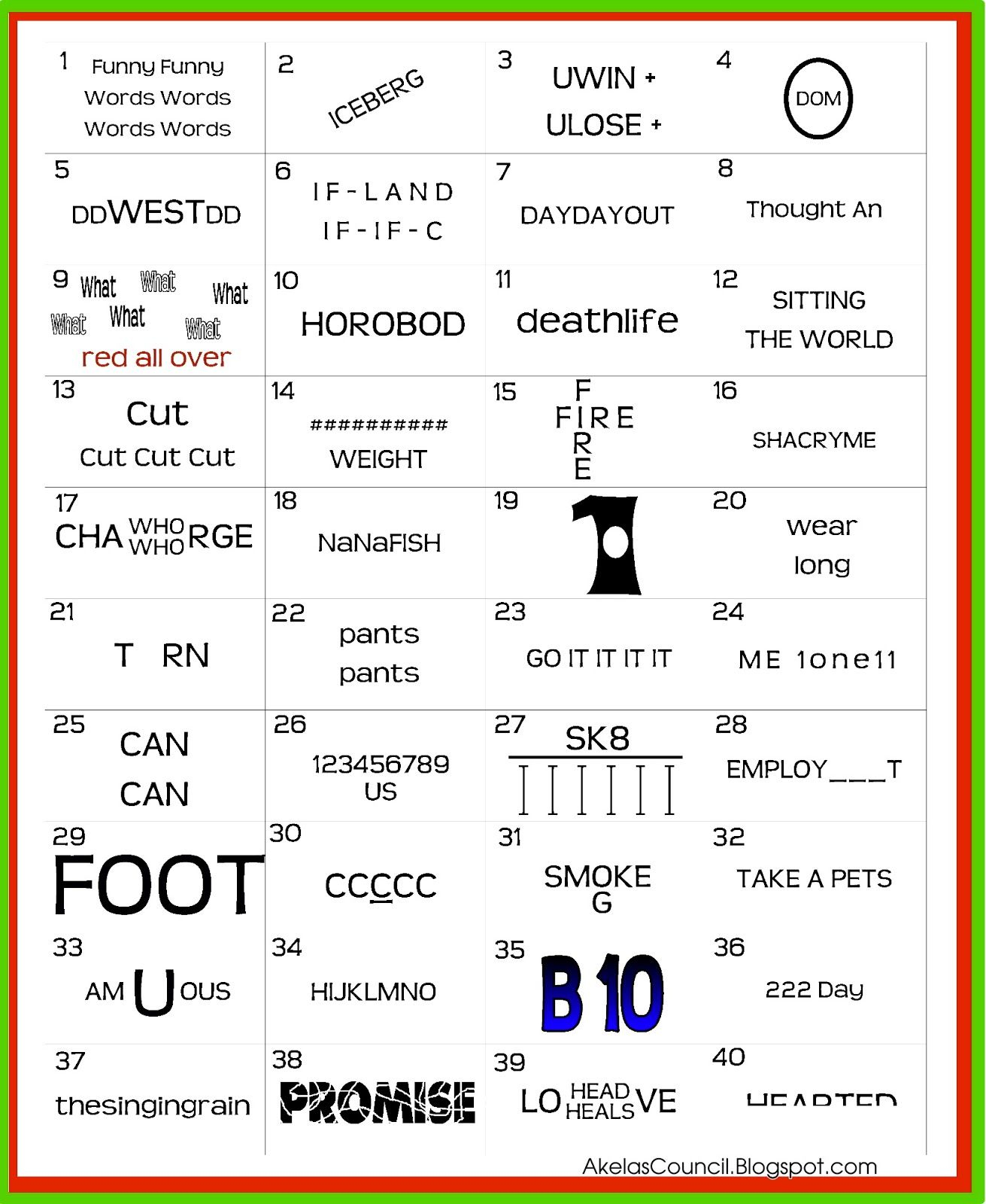 Rebus Puzzles With Answers Printable