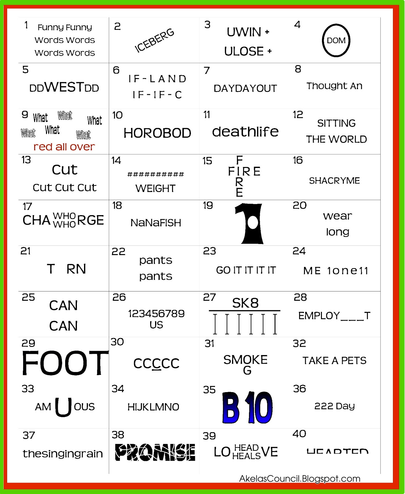 Rebus Printable Puzzles