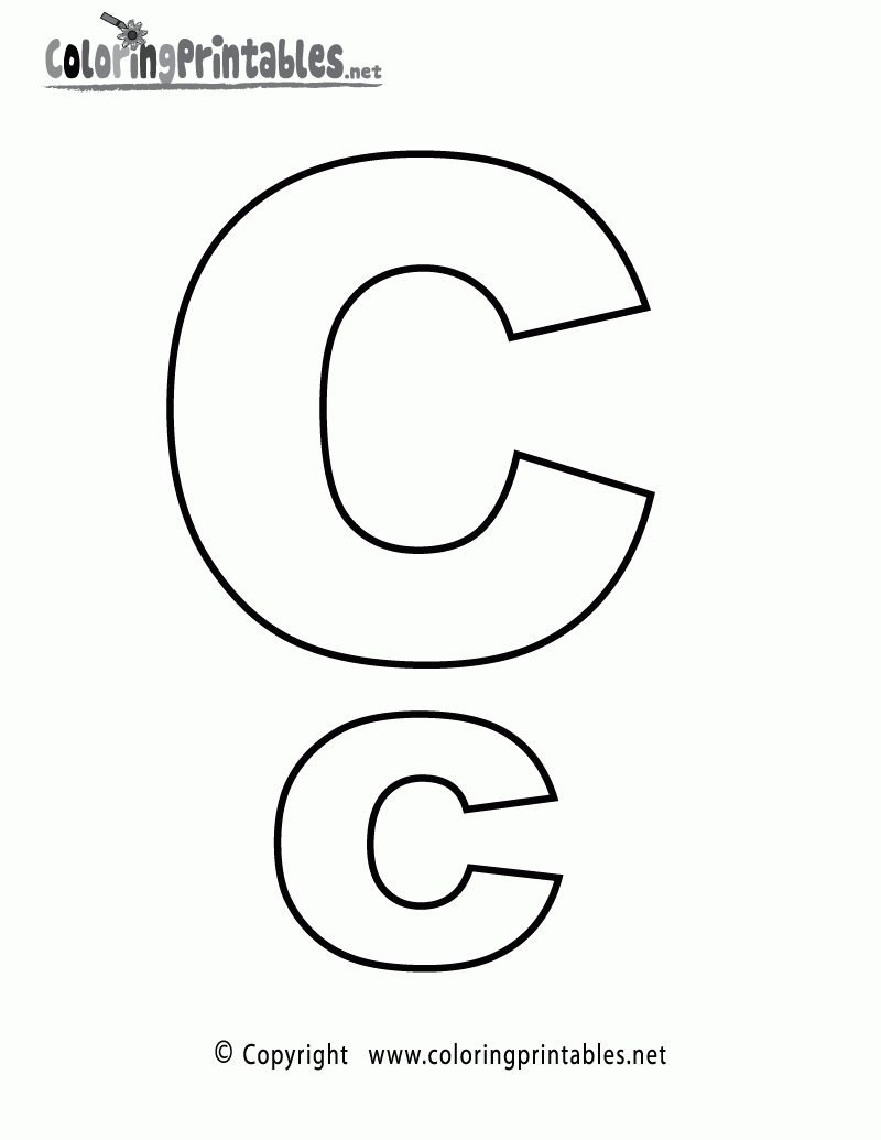 Alphabet Letter C Coloring Page - A Free English Coloring Printable - Letter C Puzzle Printable