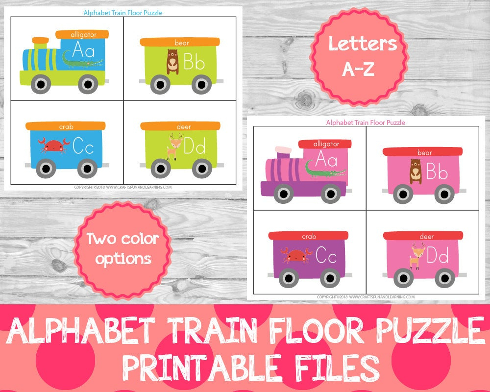 Alphabet Train Floor Puzzle Preschool Printables Learning | Etsy - Printable Floor Puzzle