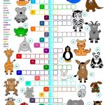 Animals   Crossword Worksheet   Free Esl Printable Worksheets Made   Printable Crossword Animal
