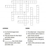 Animals Puzzle   Printable Crossword Puzzle Animals