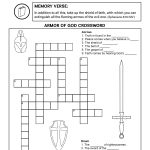 Armor Of God Crossword Puzzle. Great Bible Activity! It Also Goes   Bible Crossword Puzzles For Kids Free Printable