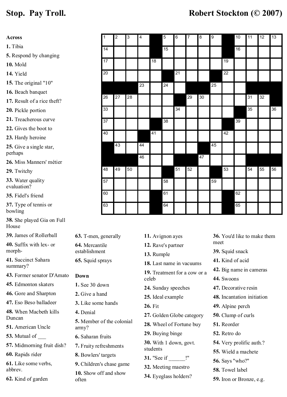 Free Printable Australian Crossword Puzzles Free Printable Templates