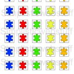 Autism Puzzle Piece 1X1 Inch Square Printable For Pendants | Etsy   Printable Autism Puzzle Piece