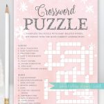 Baby Shower Crossword Puzzle Game . Baby It's Cold Outside Girl   Printable Baby Shower Crossword Puzzle Game