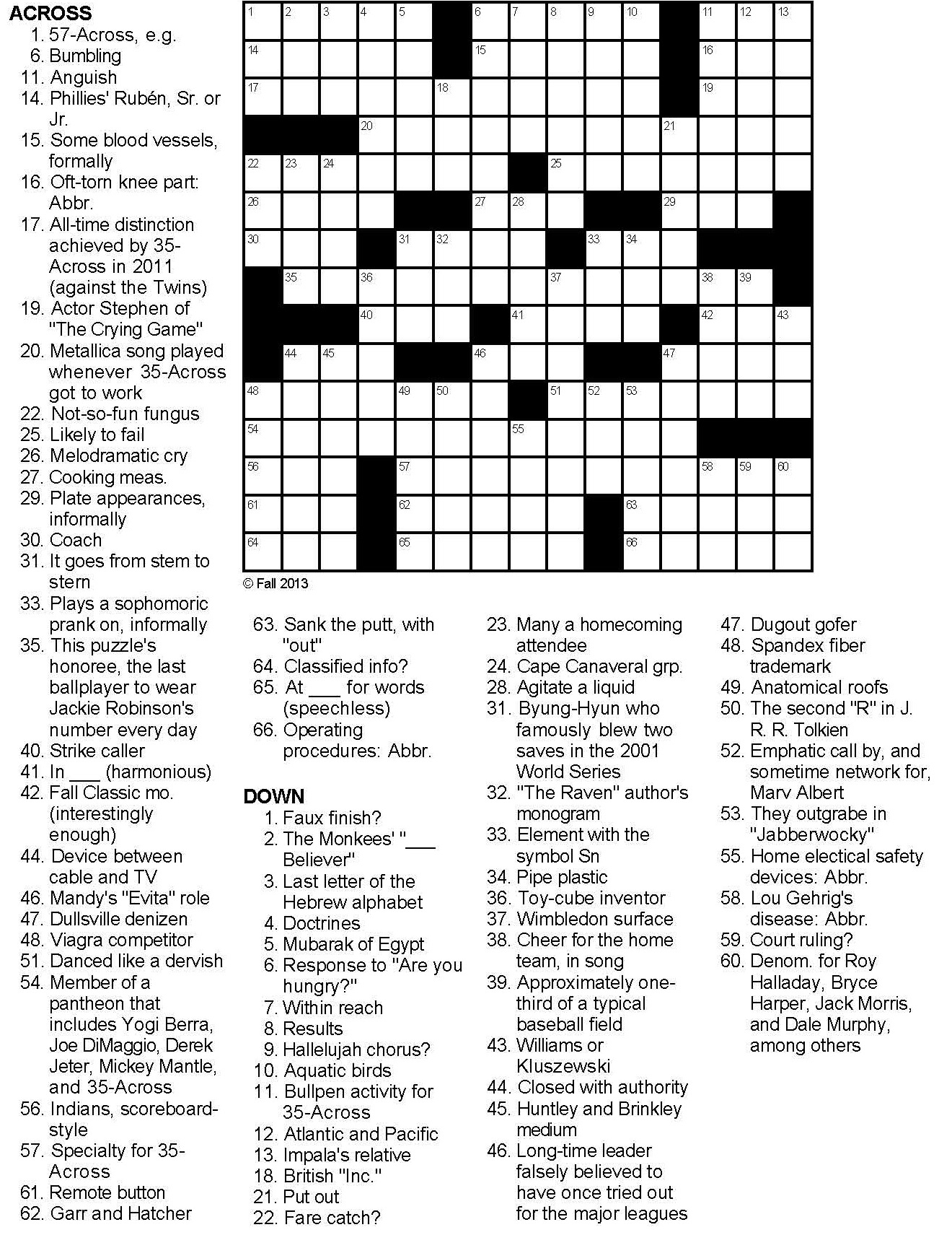Baseball Crossword Related Keywords &amp;amp; Suggestions - Baseball - Printable Baseball Crossword Puzzles