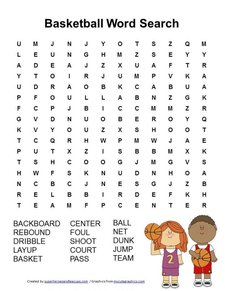 Printable Basketball Crossword Puzzles