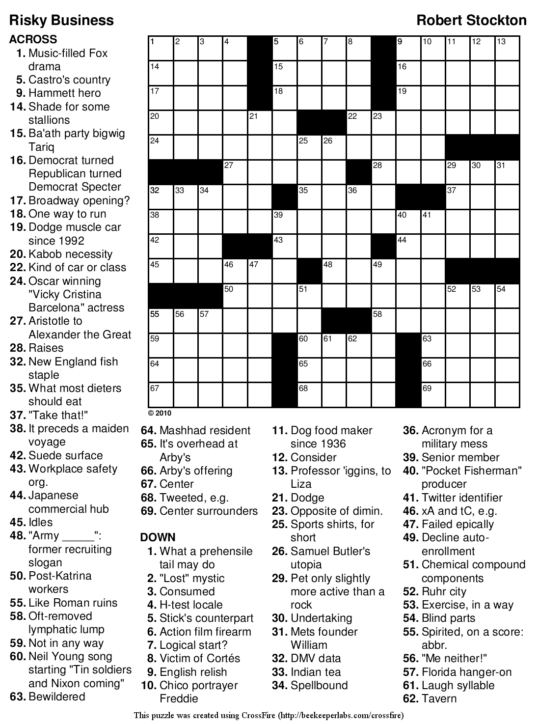 Beekeeper Crosswords - Printable Boatload Crossword Puzzles