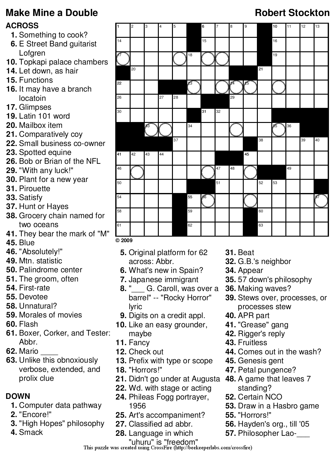 Printable Crossword Difficult | Printable Crossword Puzzles