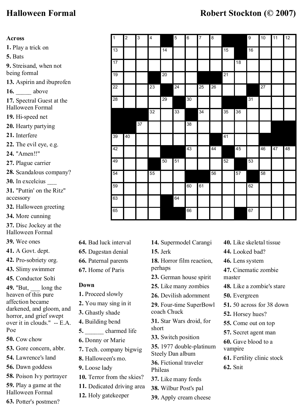 Beekeeper Crosswords - Printable Crossword Puzzles Challenging