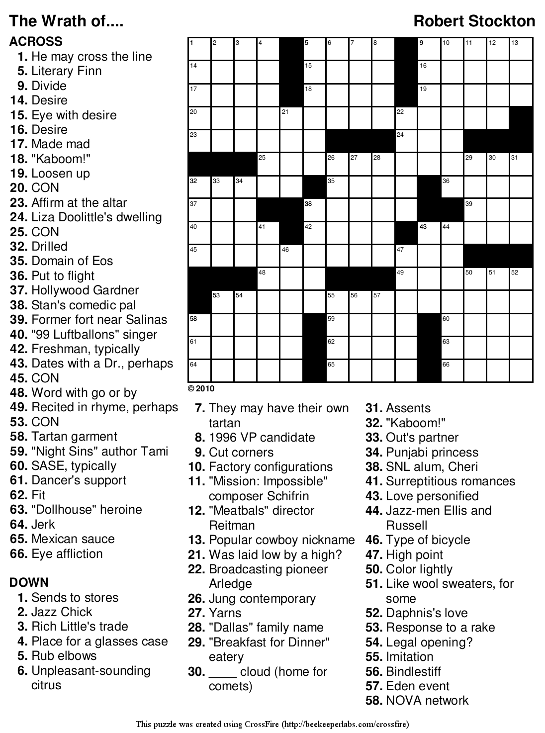 Beekeeper Crosswords - Printable Crossword Solutions