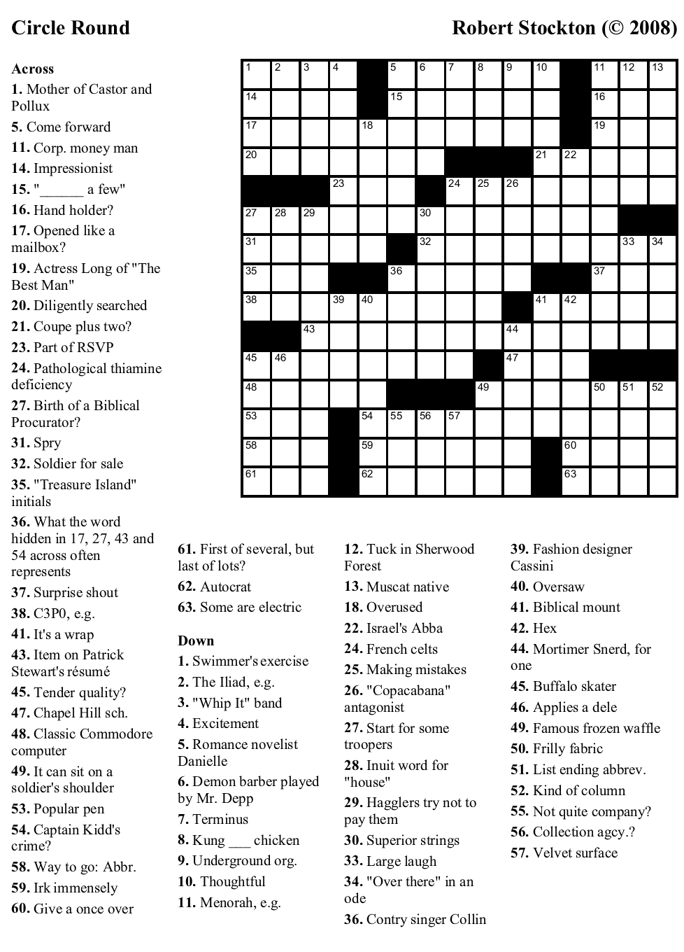 Beekeeper Crosswords - Printable Dirty Crossword Puzzles