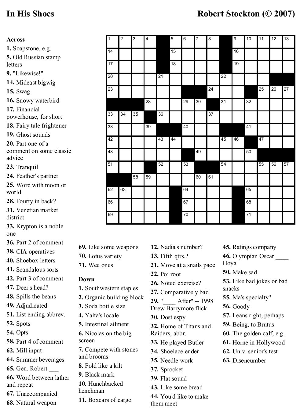 Beekeeper Crosswords - Printable Love Crossword Puzzles