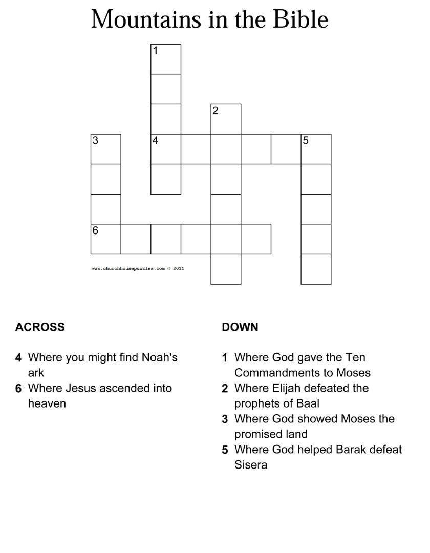 Bible Crossword Puzzles Printable With Answers (89+ Images In - Printable Bible Crossword Puzzles With Answers