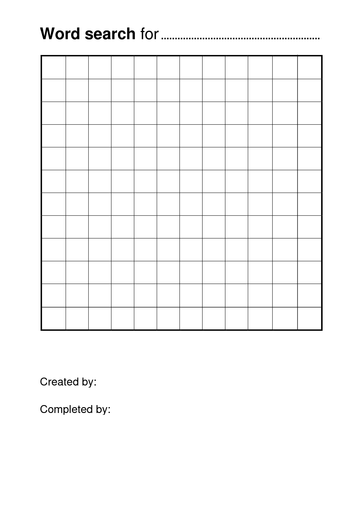 Blank Crossword Puzzle Printable Printable Word Searches