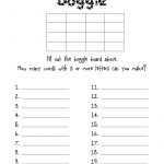 Boggle Word Game Printable | Word Puzzles | Boggle Board, Classroom   Printable Boggle Puzzle