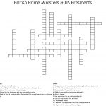 British Prime Ministers & Us Presidents Crossword   Wordmint   Us Presidents Crossword Puzzle Printable