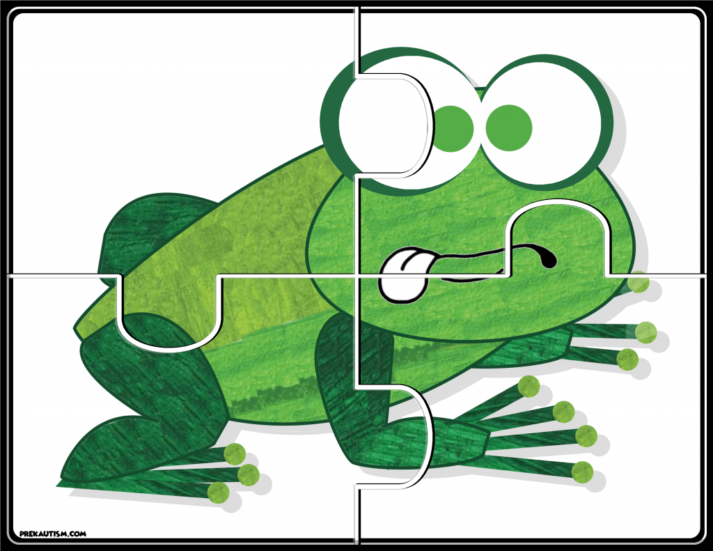 Brown Bear Puzzles - Prekautism - Printable Frog Puzzle