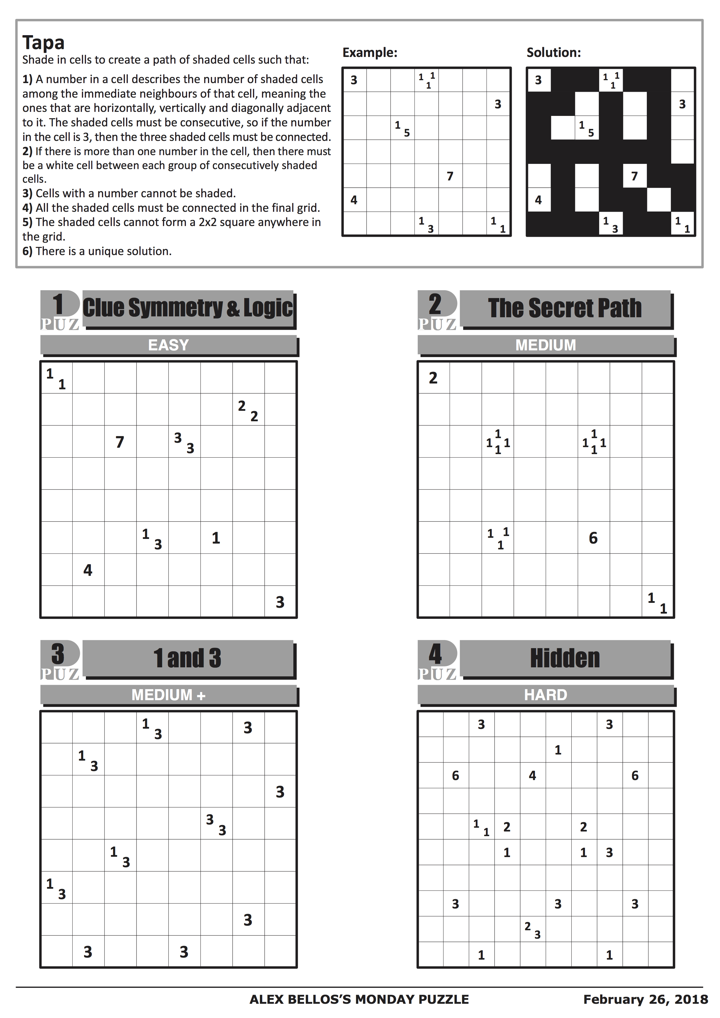 Can You Solve It? Tapa, The Puzzle Of Champions | Science | The Guardian - Printable Minesweeper Puzzles