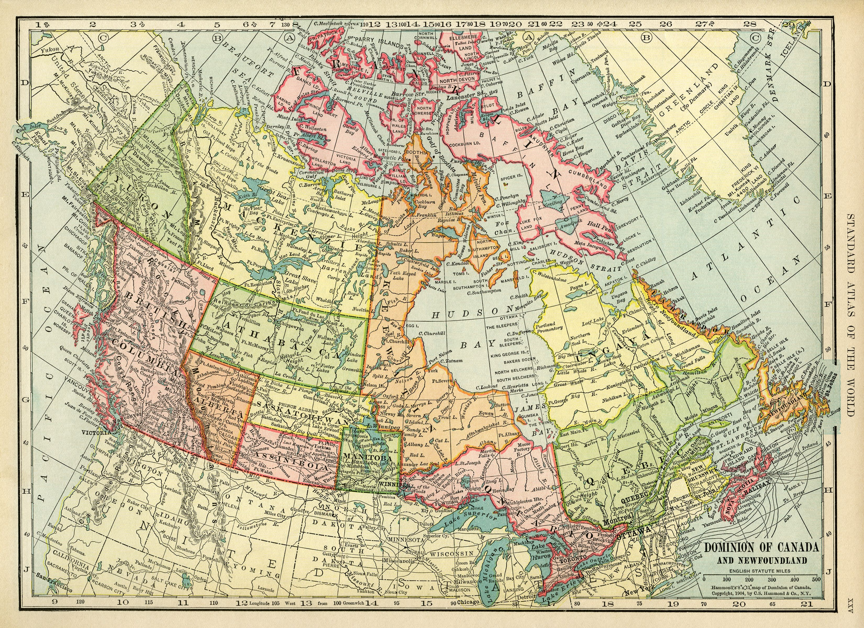 Canadian Map, Vintage Map Download, Antique Map Canada, C. S. - Print Puzzle Canada