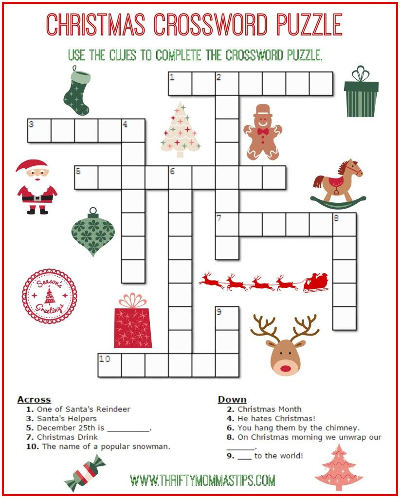 Printable Christmas Puzzles For Adults Printable Crossword Puzzles