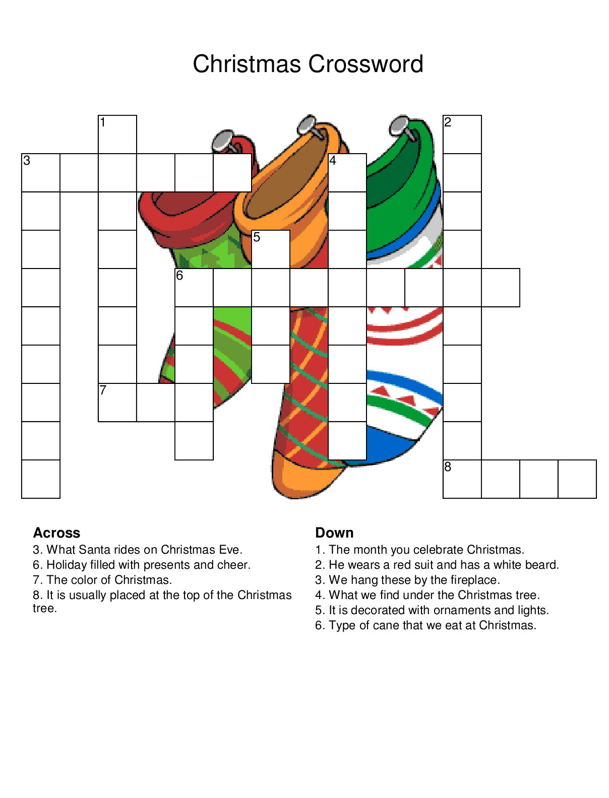 Christmas Crossword Puzzles - Best Coloring Pages For Kids - Holiday Crossword Puzzles Printable
