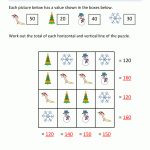 Christmas Math Worksheets   Printable Algebra Puzzles