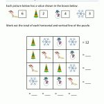 Christmas Math Worksheets   Printable Puzzle Christmas
