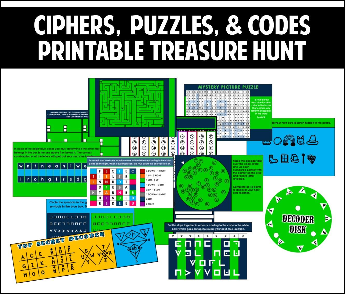 Ciphers, Puzzles, And Codes Treasure Hunt - Best Part Is That It Is - Printable Escape Room Puzzles