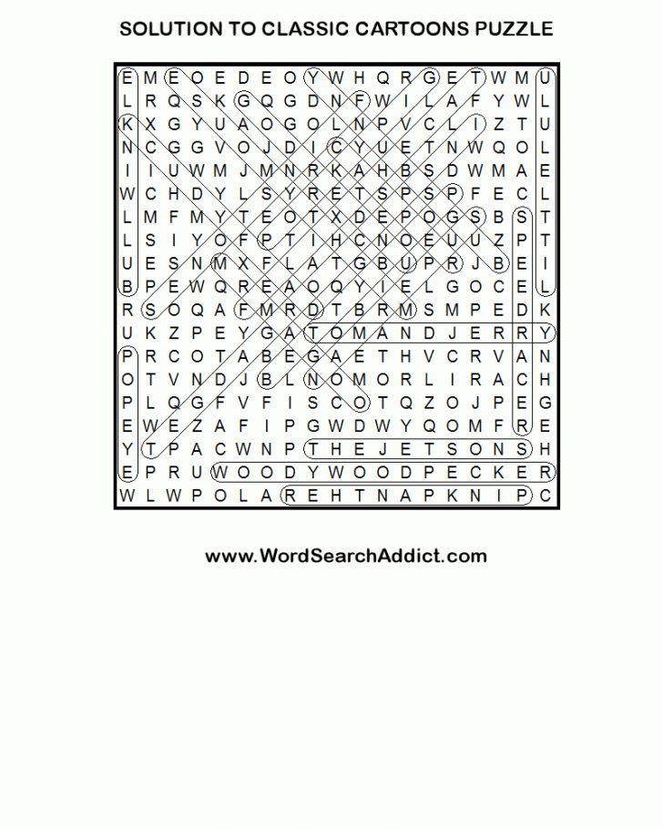 Classic Cartoons Printable Word Search Puzzle - 90S Crossword Puzzle ...