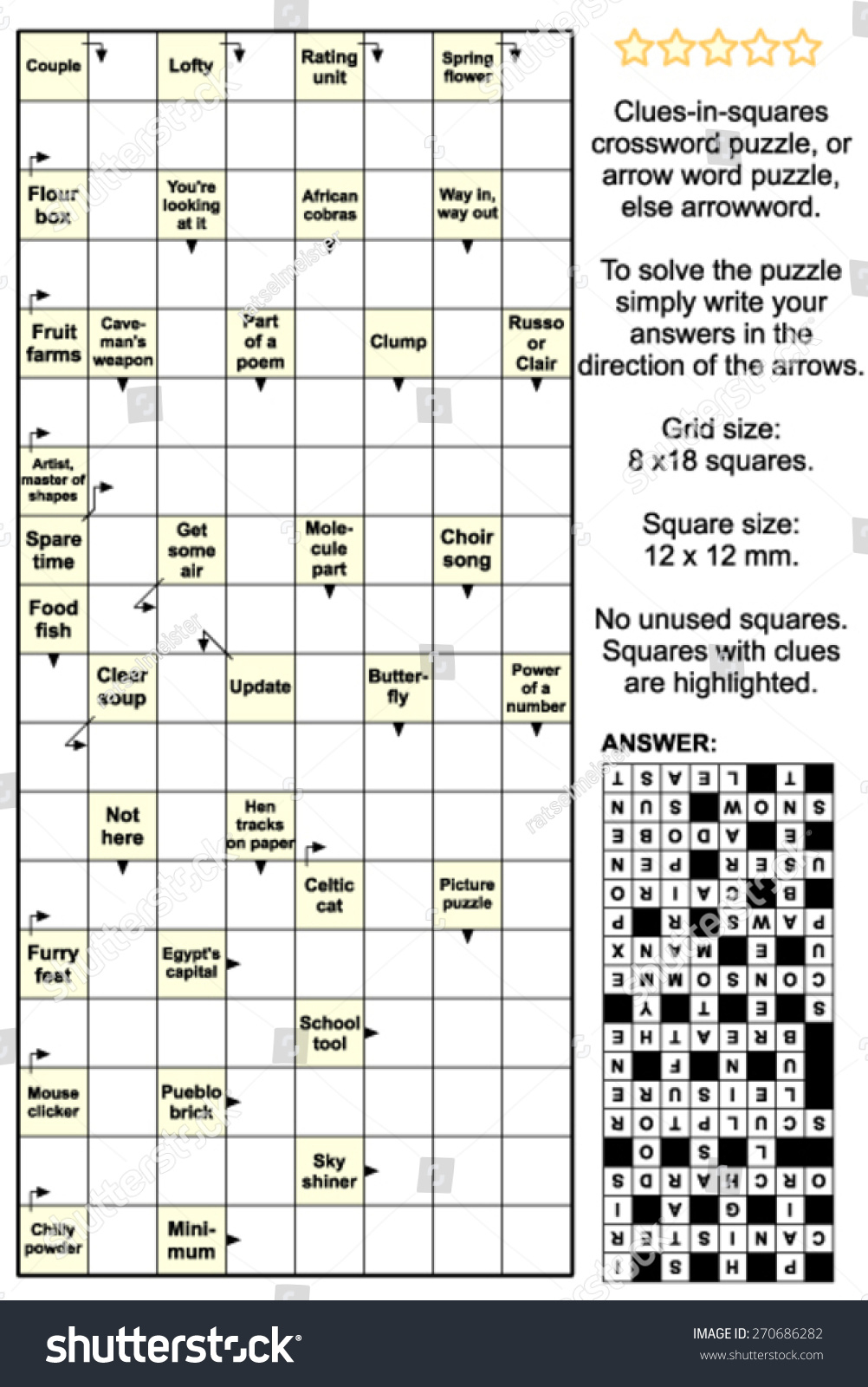 Printable Arrow Crossword Puzzles For Free Printable Crossword Puzzles