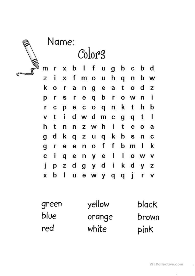 Color Search Puzzle Worksheet - Free Esl Printable Worksheets Made - Printable Puzzle Worksheets